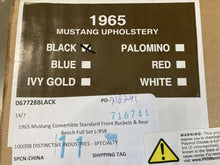 Load image into Gallery viewer, 1965 Mustang Upholstery Convertible Full Set 2 Front buckets & Rear Seat Includes Bucket Seat Back Panel