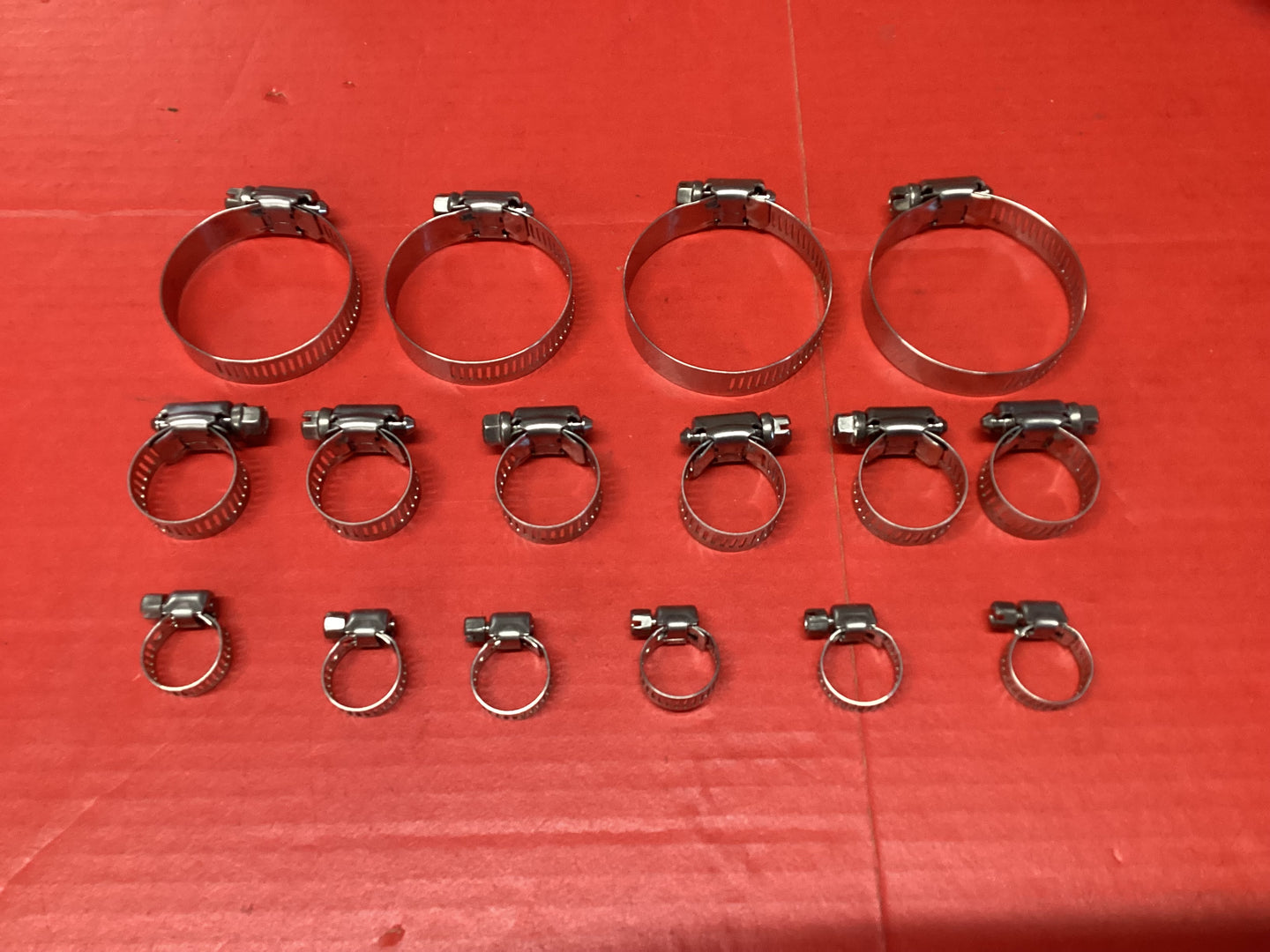 Mustang FoMoCo Stainless Steel Hose Clamp Set of 16 Clamps 260, 289,302, 351