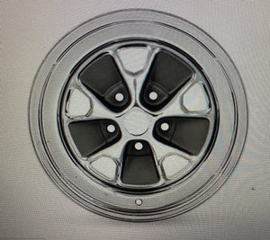 Mustang Styled Steel Wheel 1965-1967 All Chrome 15 x 7 SET OF 4 Caps Not Included
