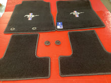 Load image into Gallery viewer, MUSTANG 2015-2023 Black Floor Mats with Silver Running Horse Logo Set of 4

