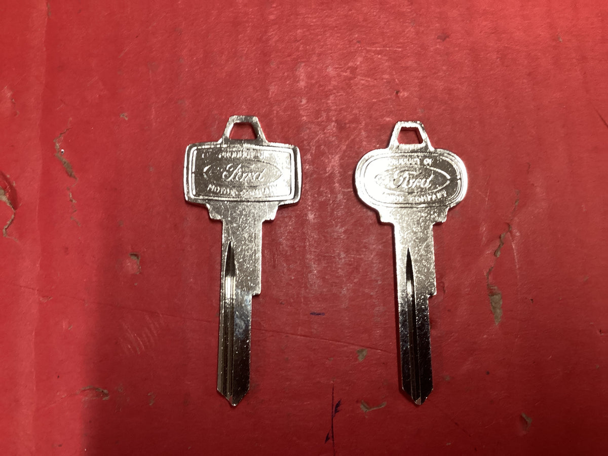 1979-1993 Ford Mustang Ignition & Trunk Key Blanks Set - Ford Logo, Pony Enterprises 611