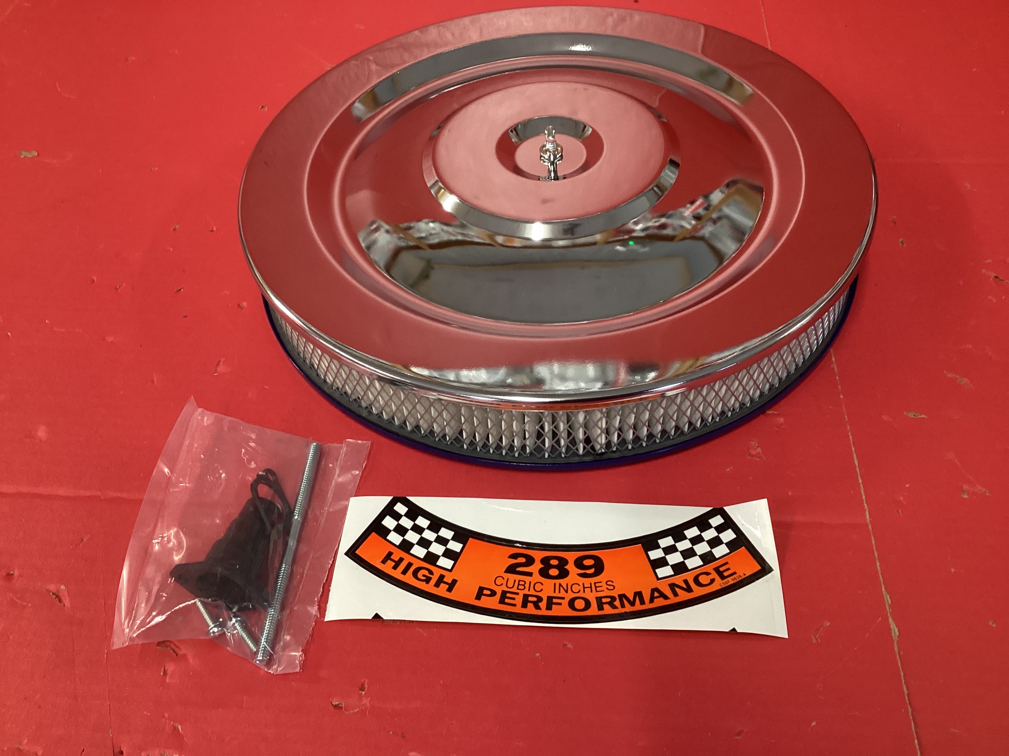 Mustang Round Chrome Air Cleaner 14