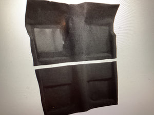 Mustang 1965-1968 Fastback Black Carpet Front and Rear 2 Piece with Driver Side Vinyl Inserts w Fold Down 3 Pieces Carpet