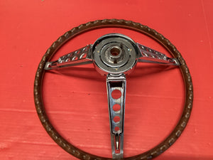 Mustang Deluxe 1965-1966 Pony Woodgrain Steering Wheel with Horn Ring
