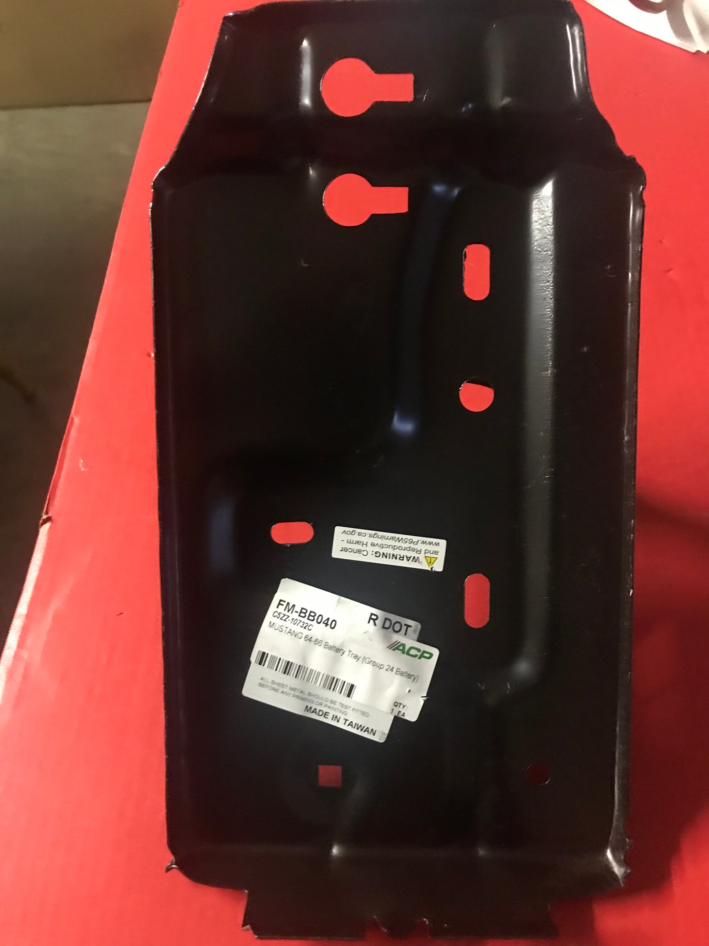1966 mustang shop battery tray