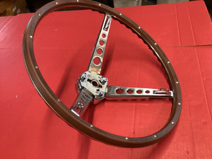 Mustang Deluxe 1965-1966 Pony Woodgrain Steering Wheel with Horn Ring