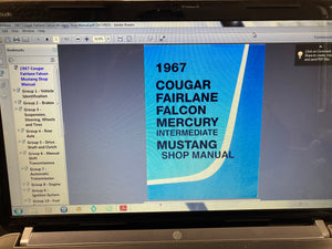 1967 Cougar, Fairlane, Falcon, Mercury Intermediate,  Mustang Shop Manual on USB Drive