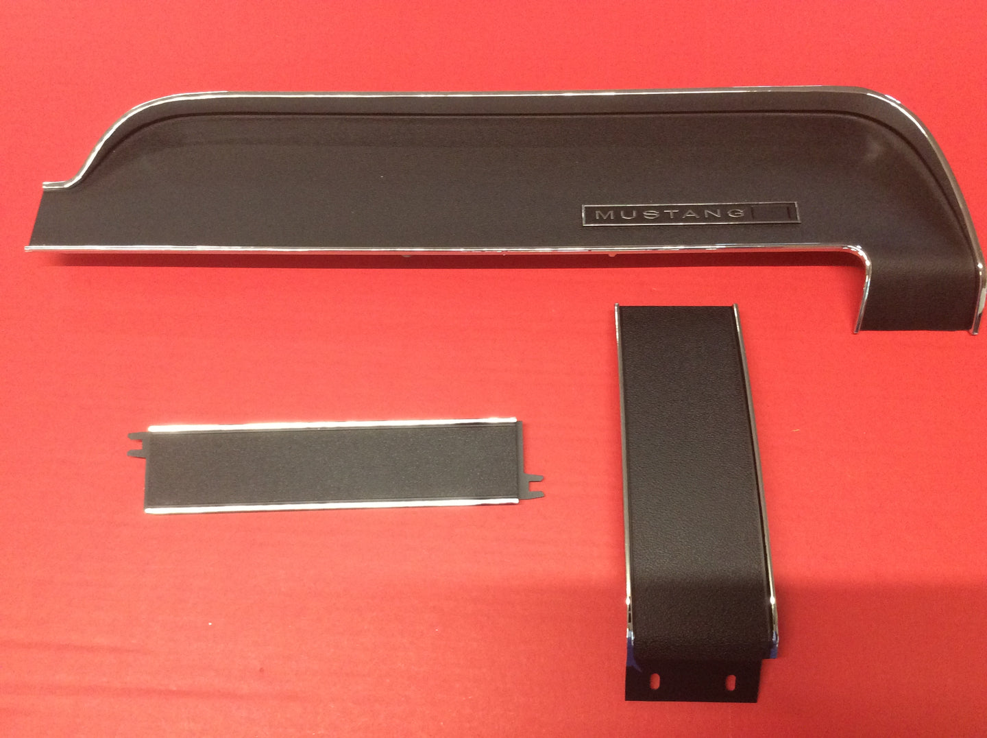 1967-68 Mustang Dash Trim 3 Pieces Black Camera Case Finish