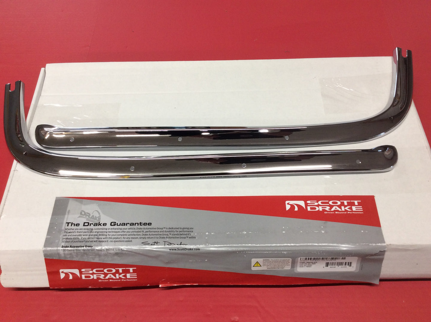 1965-1966 Mustang Convertible Top Chrome Boot Moulding Pair