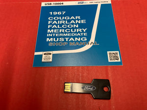 1967 Cougar, Fairlane, Falcon, Mercury Intermediate,  Mustang Shop Manual on USB Drive