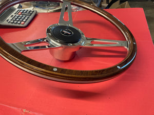 Mustang & Shelby Corso Wood Steering Wheel Complete with Mustang Emblem or Shelby Emblem