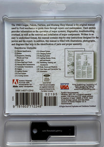 1968 Cougar, Fairlane, Falcon, Montego, Mustang Shop Manual on USB drive