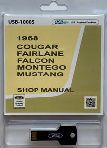 1968 Cougar, Fairlane, Falcon, Montego, Mustang Shop Manual on USB drive