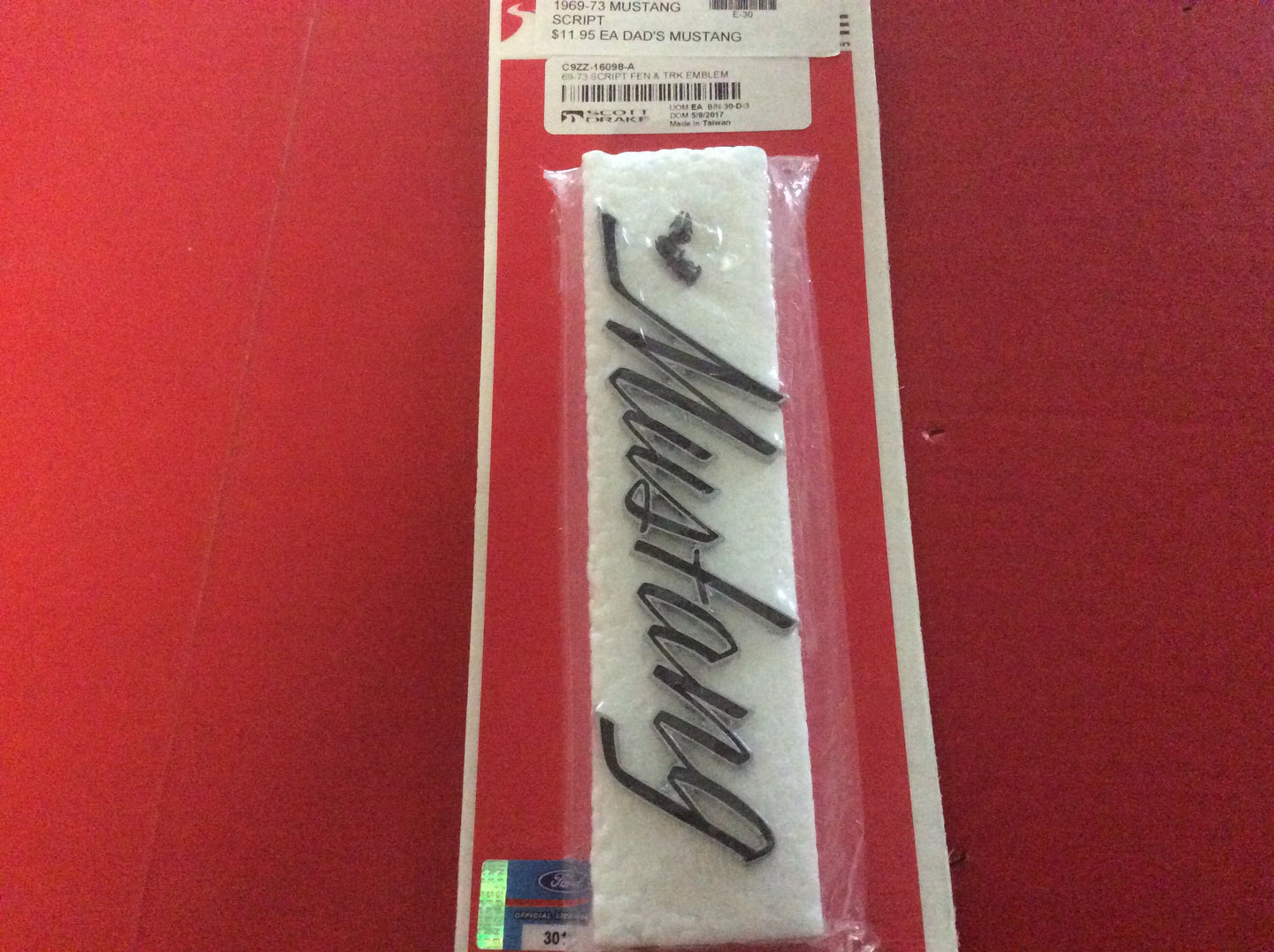1969-73 Mustang Chrome Script Pin Type