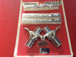 1965-1966 Mustang Fastback Emblem Set 6 Cylinder
