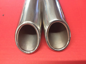 1967-1969 Mustang & Shelby Quad Stainless Steel Exhaust Tips with Rolled Edges PAIR
