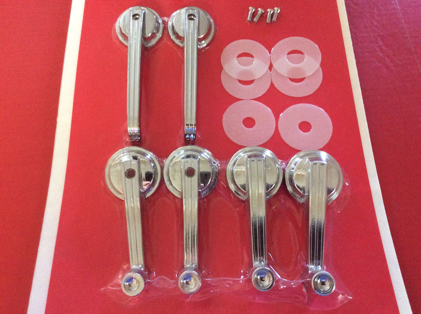 1965-1967 Mustang Interior Door Handles & Window Cranks Coupe & Convertible with Screws & Washers