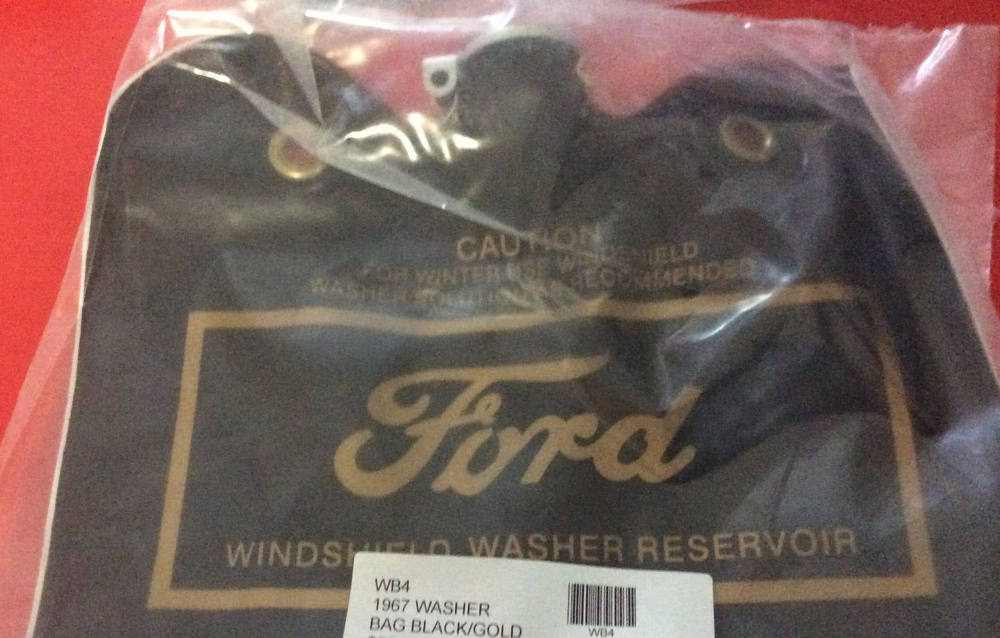 1967 Mustang Windshield Washer Bag with Gold Lettering
