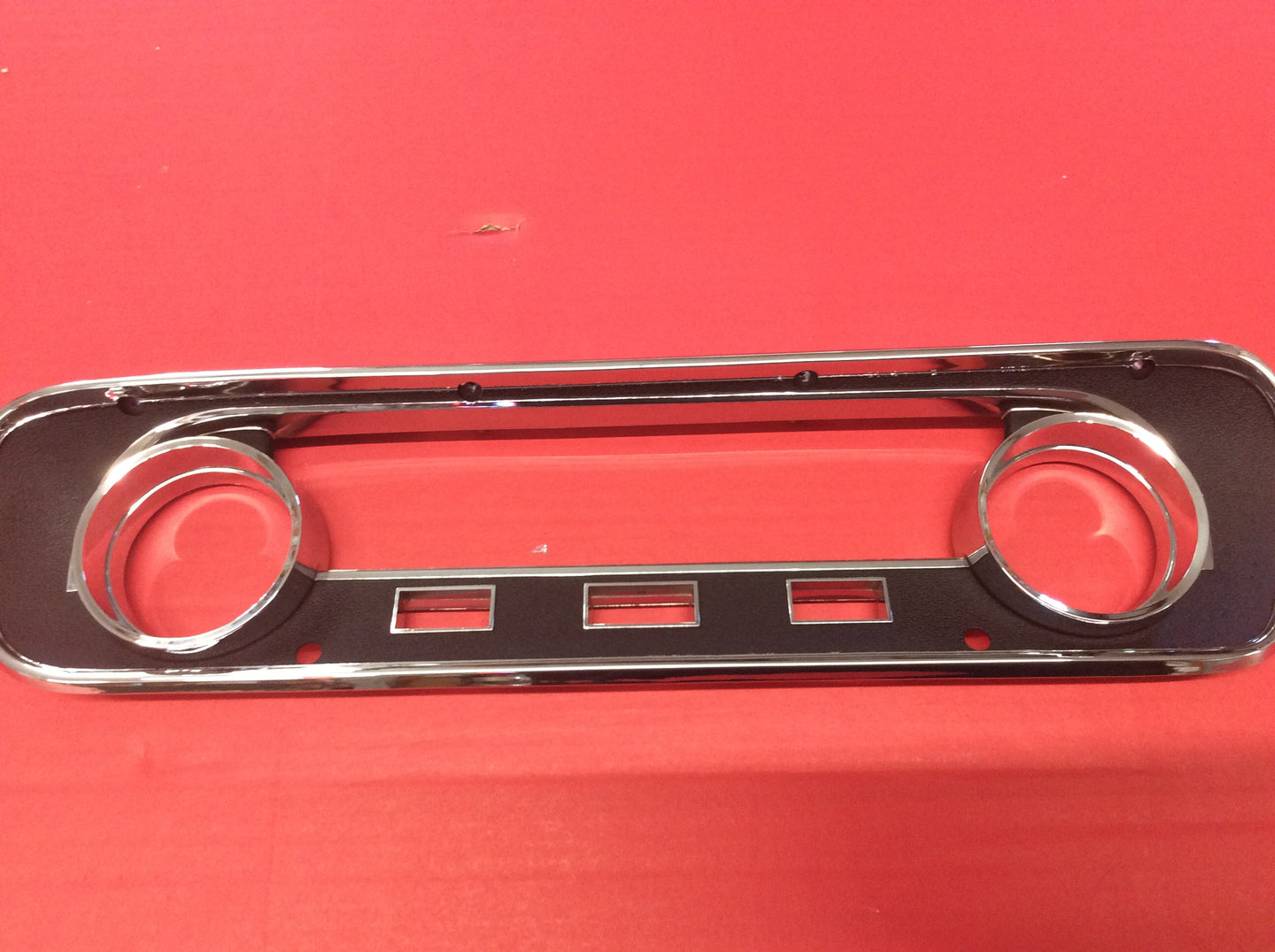 1964 1/2-1965 Mustang Instrument Bezel Black Camera Case Finish Used with Warning Lights
