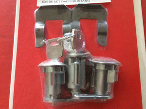1967-1969 Mustang Lock Set 2 Doors and Ignition with 2 Ford Keys