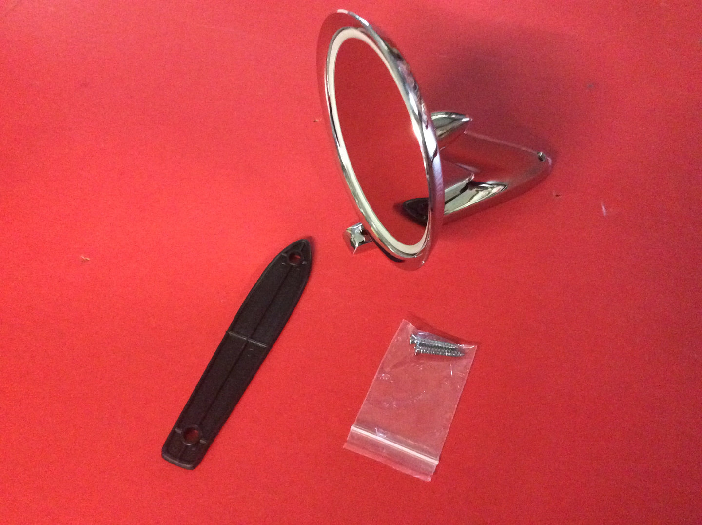 1965-66 Mustang Outside Chrome Mirror Round Manual Adjust Fits Right or Left