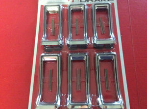 1968 Mustang Tail Light Chrome Bezels  Set of 6 with Black Accent Line